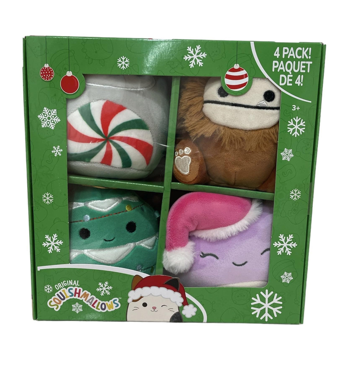 Squishmallows 5" Christmas Set of 4 - Benny, Beula, Nissa, Johann - Officially Licensed Kellytoy Plush - Collectible Soft & Squishy Holiday Stuffed