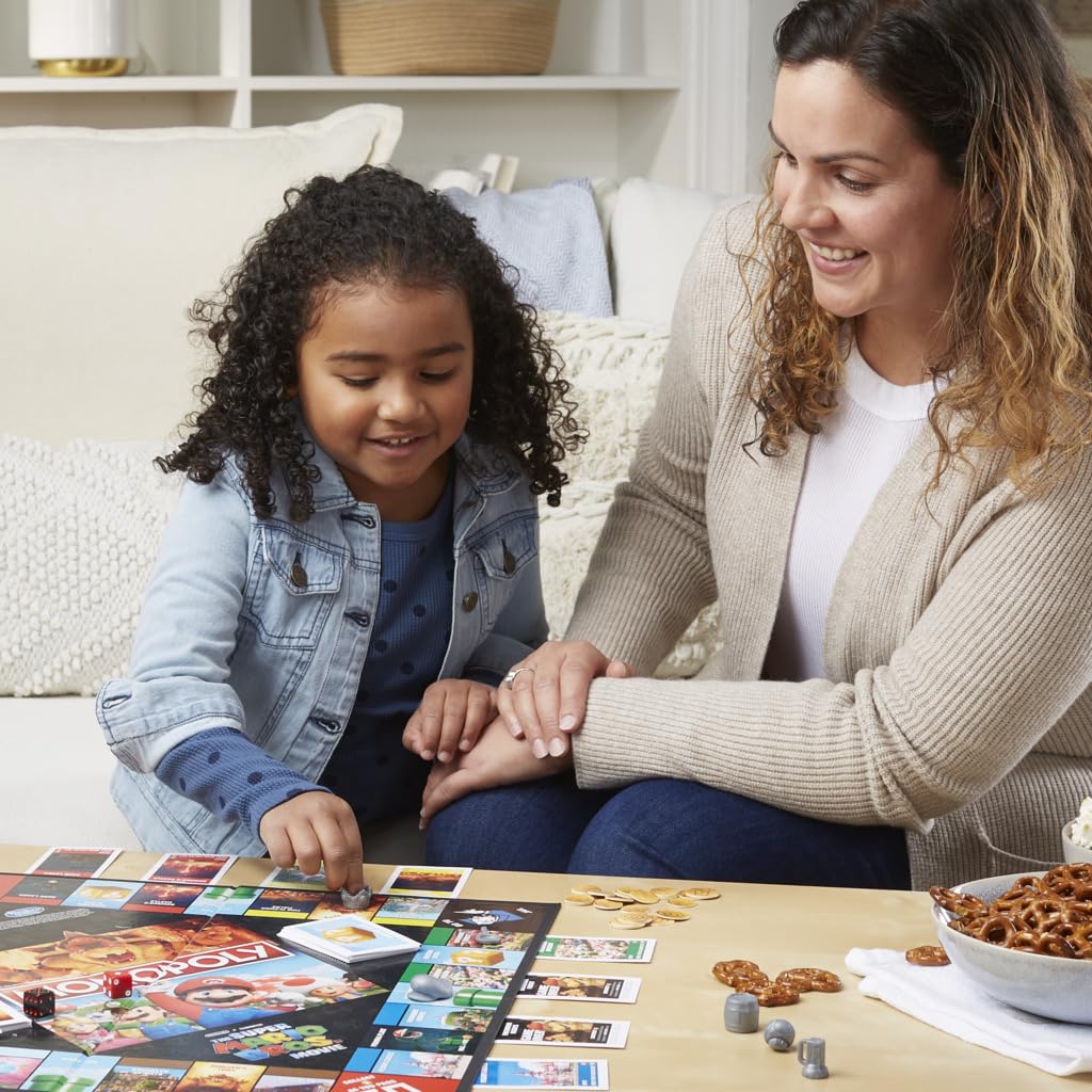 Monopoly Board Game Based on The Super Mario Bros. Movie - Family Game for Super Mario Fans - Includes Bowser Token - for 2 to 6 Players - Age: From 8