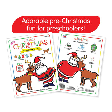 Wikki Stix Christmas Activity Book - 25 Holiday Activities with 36 Fun Arts & Crafts for Kids, Preschool & Classroom | Reusable, Mess-Free, Made in