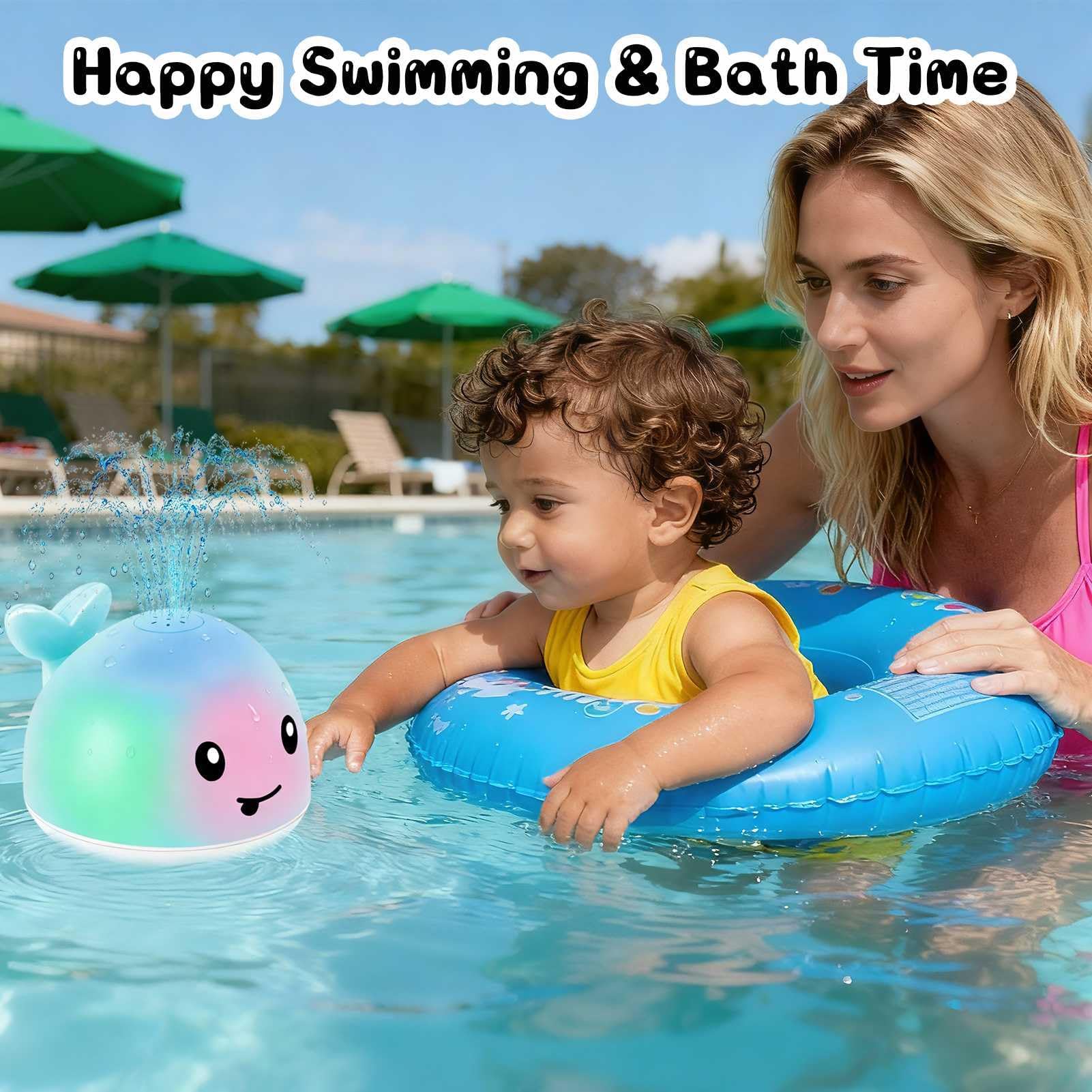 Baby Bath Toys 6-12-18 Months - Christmas Stocking Stuffers For Kids Ages 1-3 1 2 3 Year Boy Girl Gifts, Infant Baby Gifts Light Up Whale Bath Toy