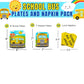 Blue Orchards School Bus Party Plates and Napkins (52 pieces for 16 Guests) - School Bus Party Supplies, School Bus Birthday Plates and Napkins