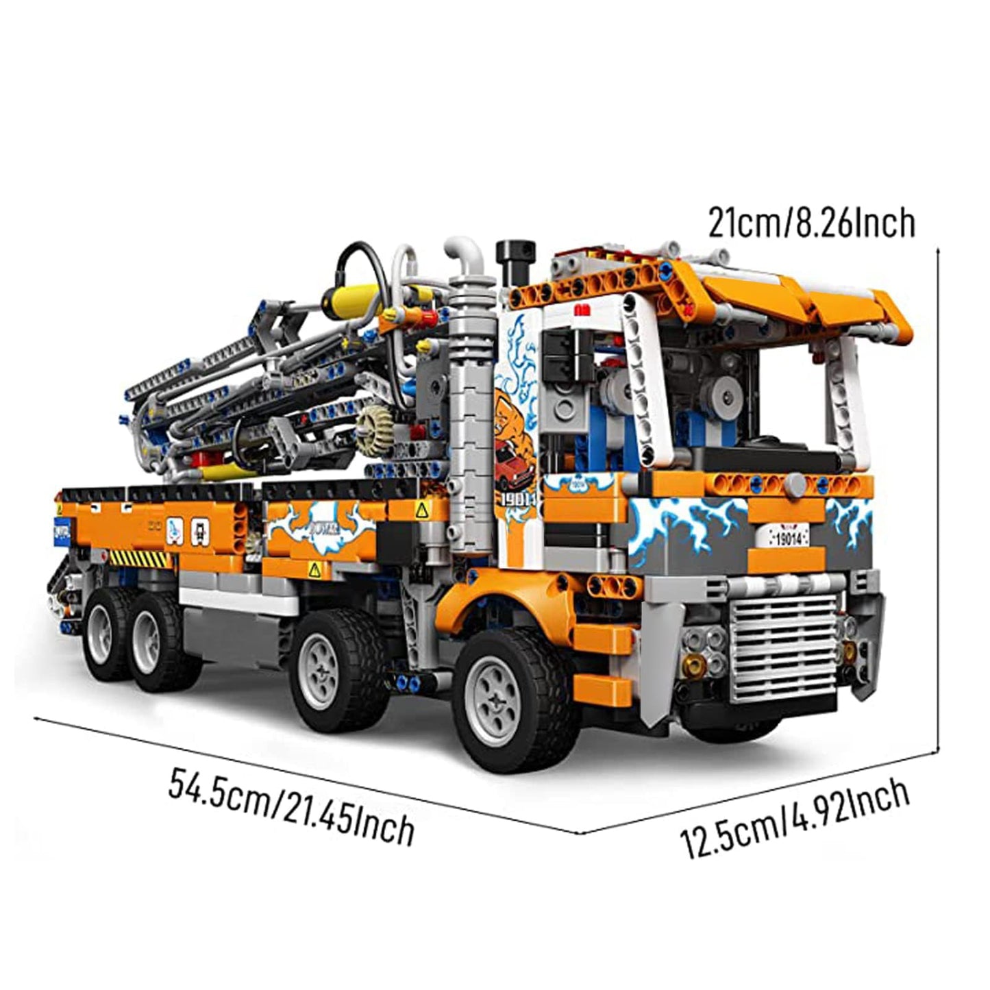 Mould King Concrete Pump Truck Building Set for Kids Ages 14+, Terrain Tow Truck Model Toys (2,098Pieces)
