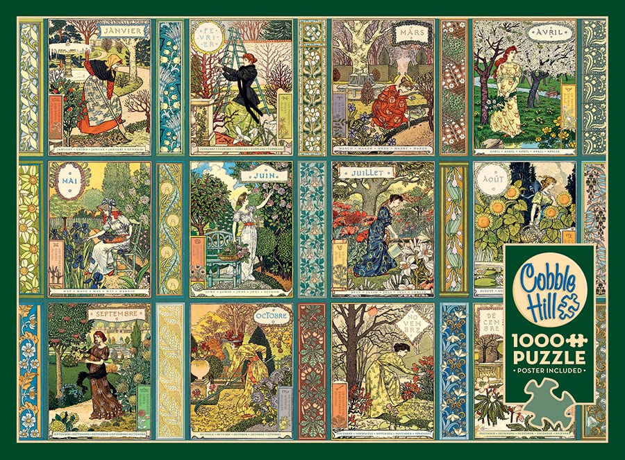 Cobble Hill 1000 Piece Puzzle - Jardiniere: A Gardener's Calendar - Sample Poster Included