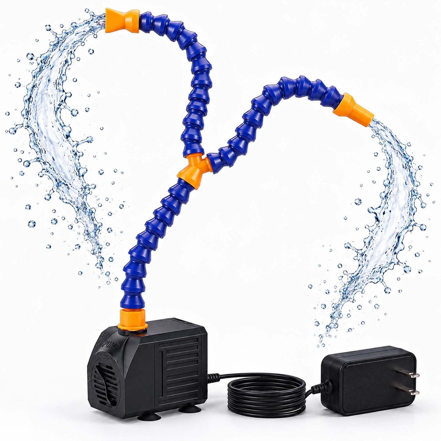Water Table Pump Continuous Flow, 20W No Drill Installation Water Pump with Dual-Outlet Tube, Compatible with Step2 Water Tables, IPX8 Waterproof