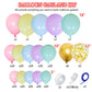 KAWKALSH 219Pcs Rainbow Balloons Garland Arch Kit Different Sizes Latex Balloons Assorted Pastel Party Balloons Arch for Birthday Baby Shower Wedding