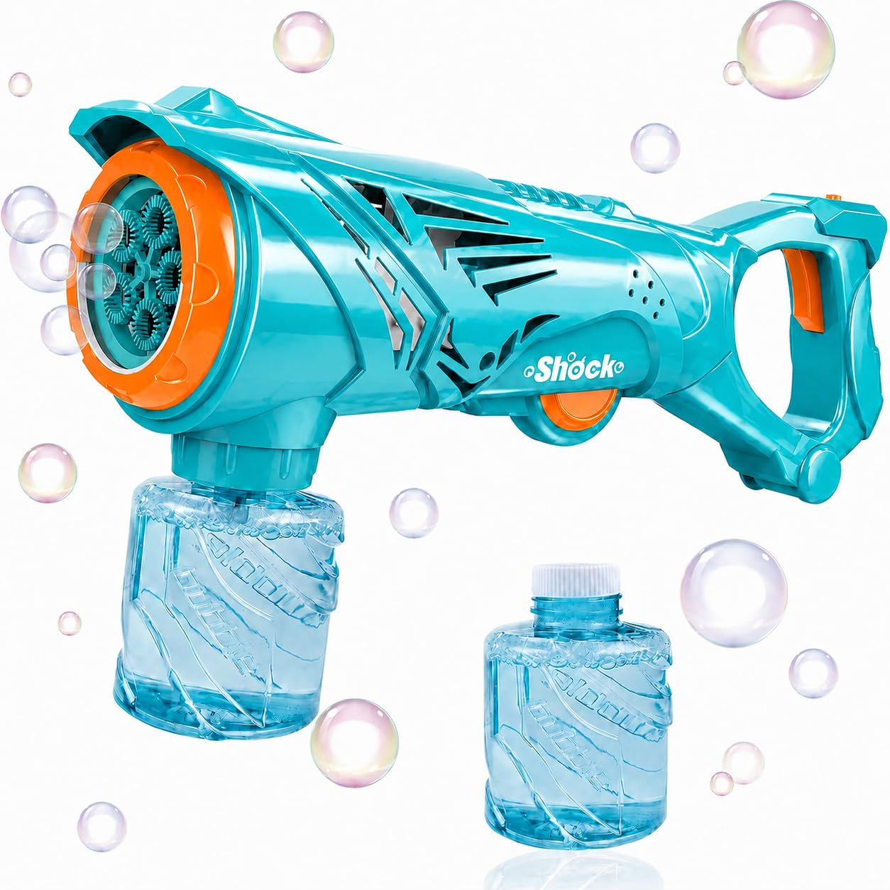 Automatic Bubble Gun, with Bottle Bubble Refill Bubble Solution, Automatic Bubble Machine Gun, Freestanding Blower Bubble Machine Blaster, Outdoor