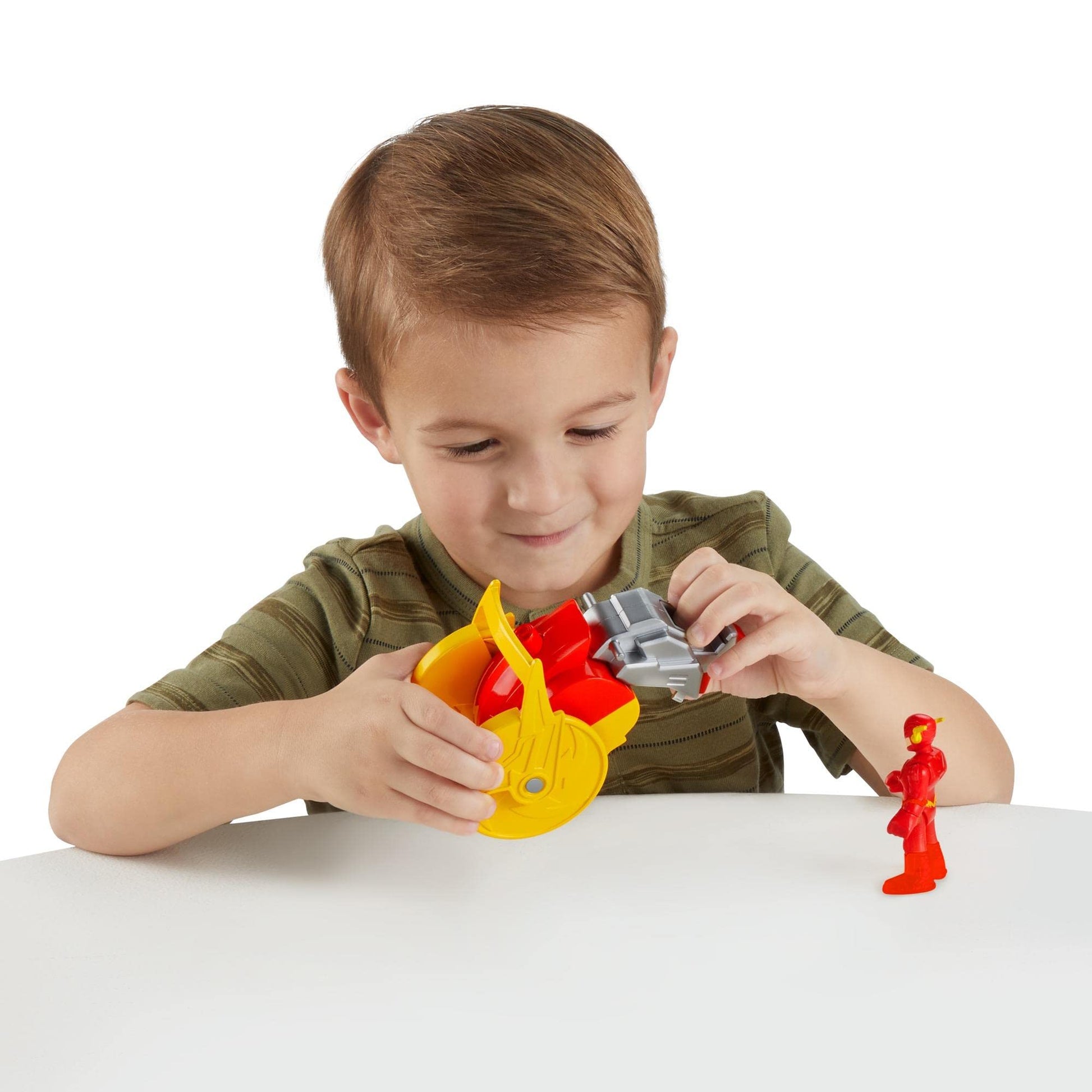 DC Super Friends Fisher-Price Imaginext, Head Shifters The Flash Figure & Speed Force Cycle Transforming Vehicle for Pretend Play