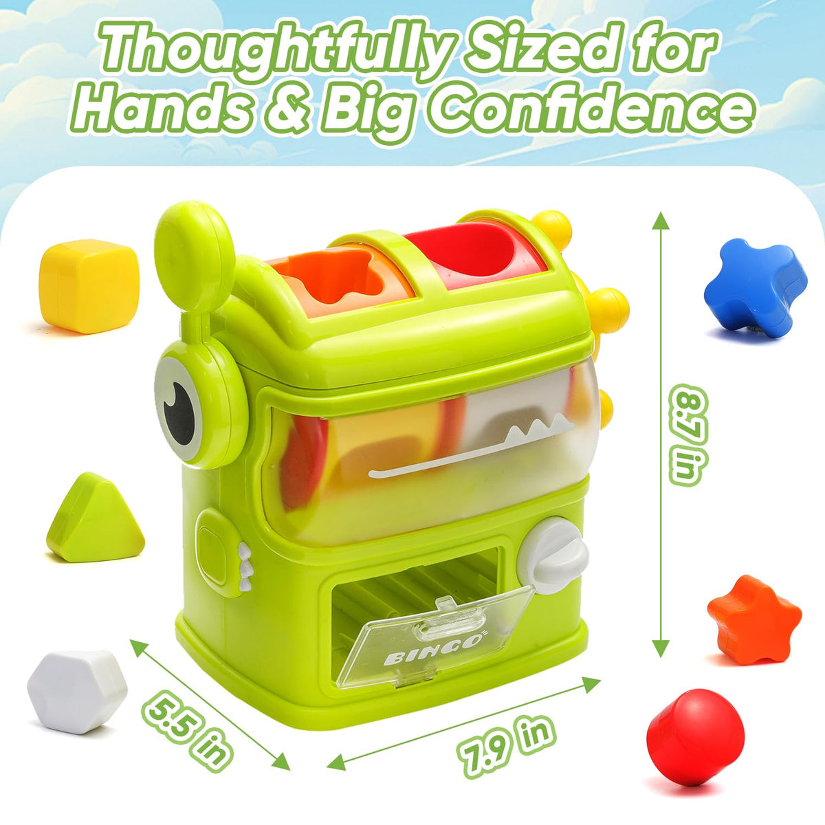 Shape Sorter Toys for Kids 1 2 3 Years Old, Sensory Learning Montessori Toy