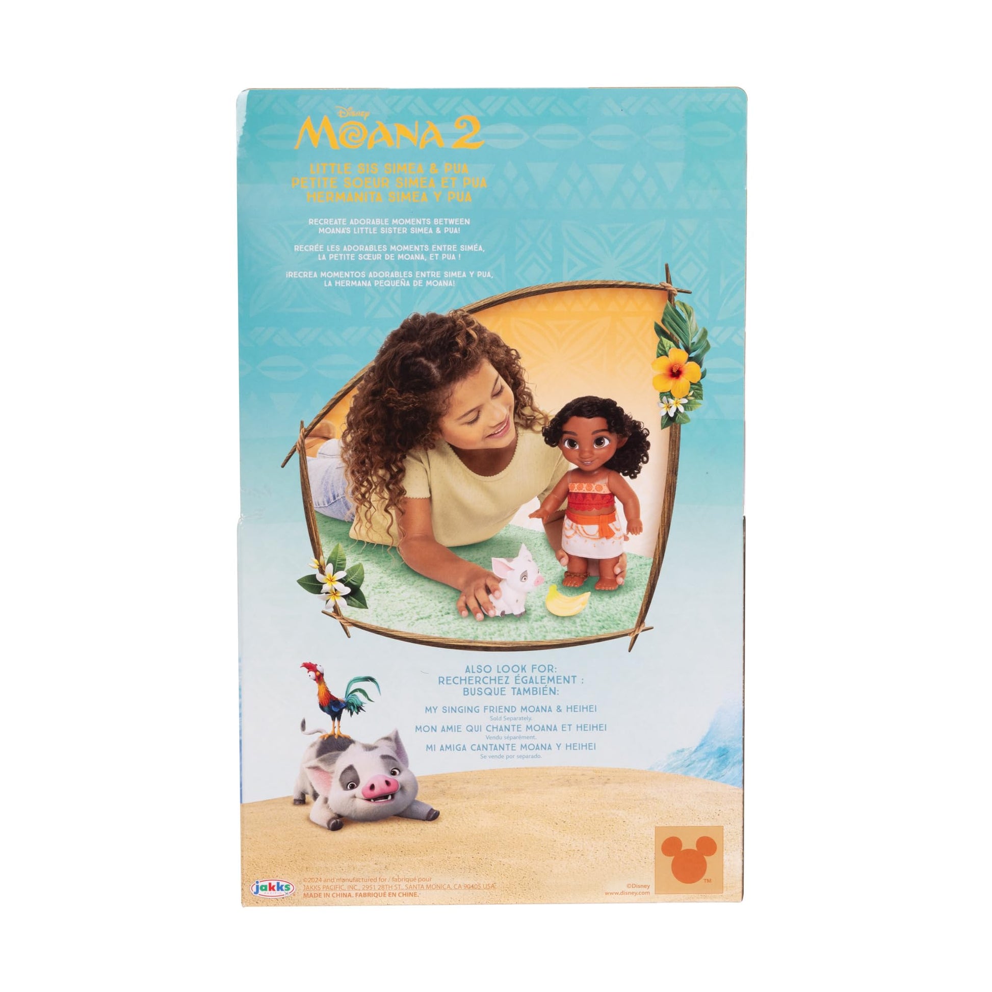 Disney Moana 2 Little Sis Simea Doll & Pua Figure - Doll Playset for Girls Officially Licensed by Disney, Makes Great Birthday Gift, Gift for Girls