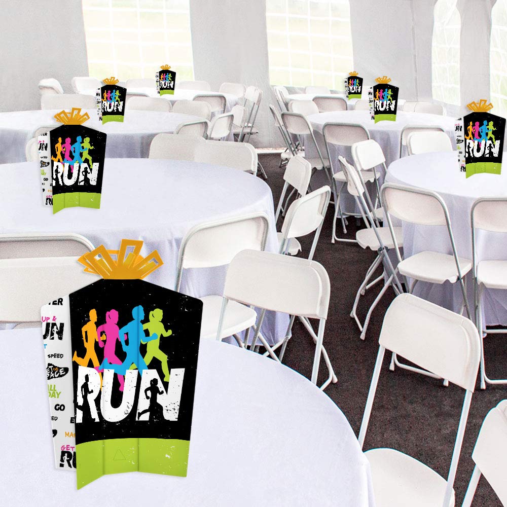Big Dot of Happiness Set the Pace - Running - Table Decorations - Track, Cross Country or Marathon Party Fold and Flare Centerpieces - 10 Count