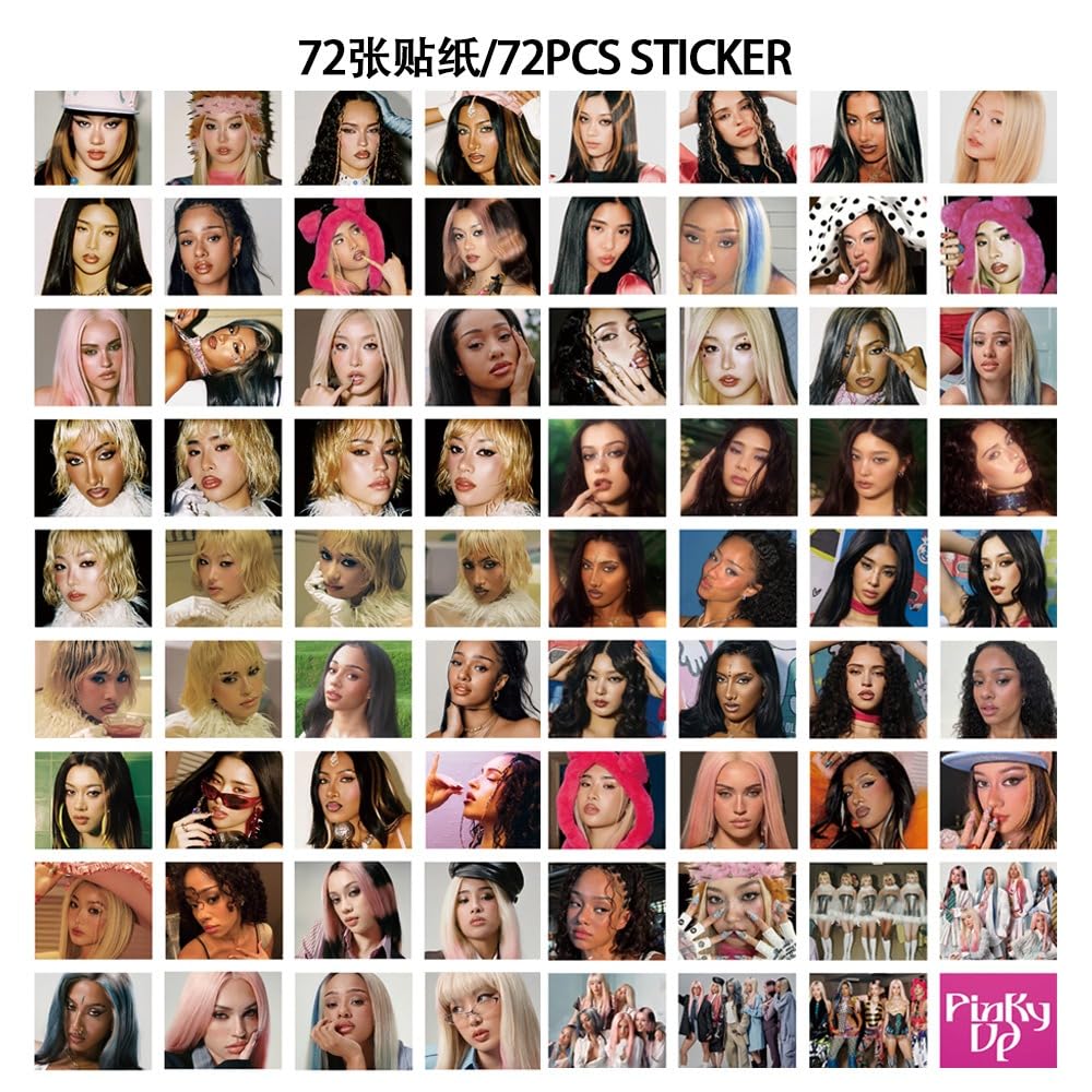 sunlelekz Katseye Pinky Up Photocard & Sticker Set - 127PCS (55PCS Lomo Cards + 72PCS Stickers) Kpop Collectible Merchandise