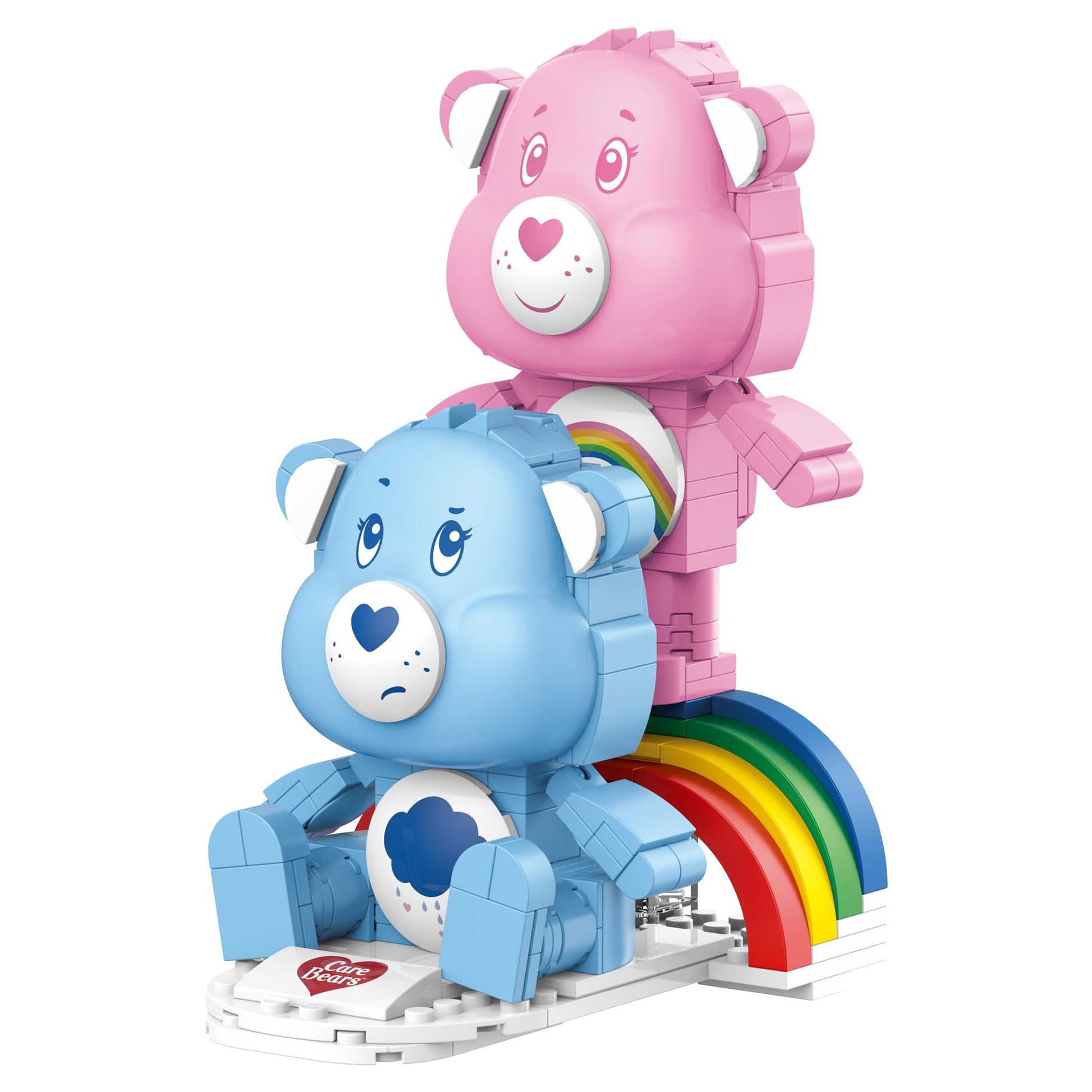 Brickcraft Care Bears Building Bricks Set, 336 Pieces, Cheer Bear and Grumpy Bear with Rainbow Base, Cute Collectible Gift for Kids and Fans, Holiday