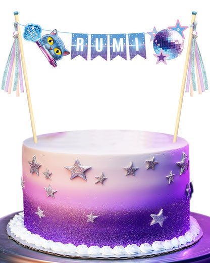 K-Pop Cake Topper - DIY Custom Name KPop Cake Banner, Kpop Cake Decoration, Personalized KPop Birthday Decoration for Music, Anime Theme Parties