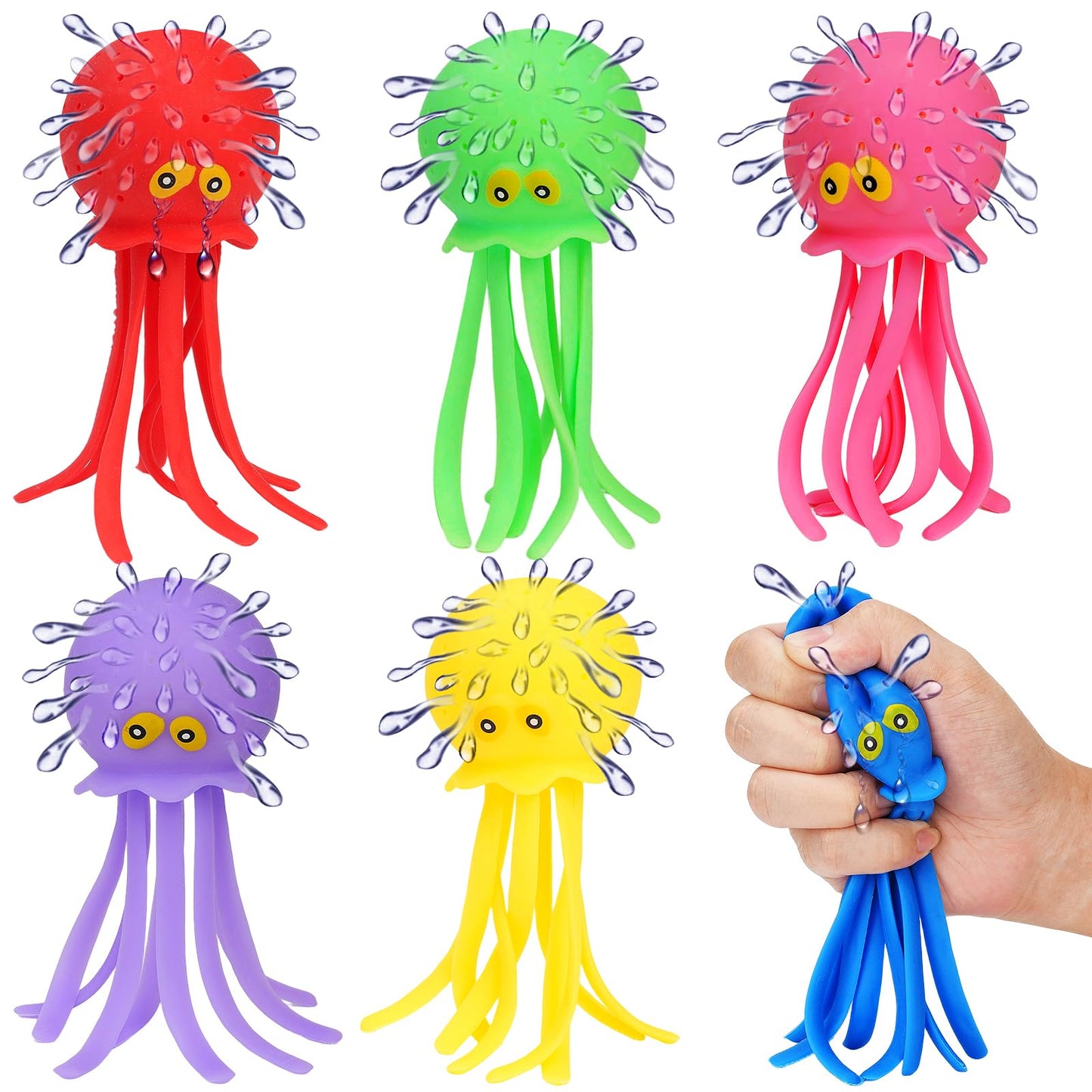 6 Pcs Octopus Water Balls Bath Toy, Sensory Stress Relief Floating Pool Beach Bathtub Toy Reusable Water Bomb Splash Balls, Christmas and Easter