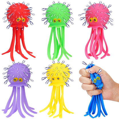6 Pcs Octopus Water Balls Bath Toy, Sensory Stress Relief Floating Pool Beach Bathtub Toy Reusable Water Bomb Splash Balls, Christmas and Easter