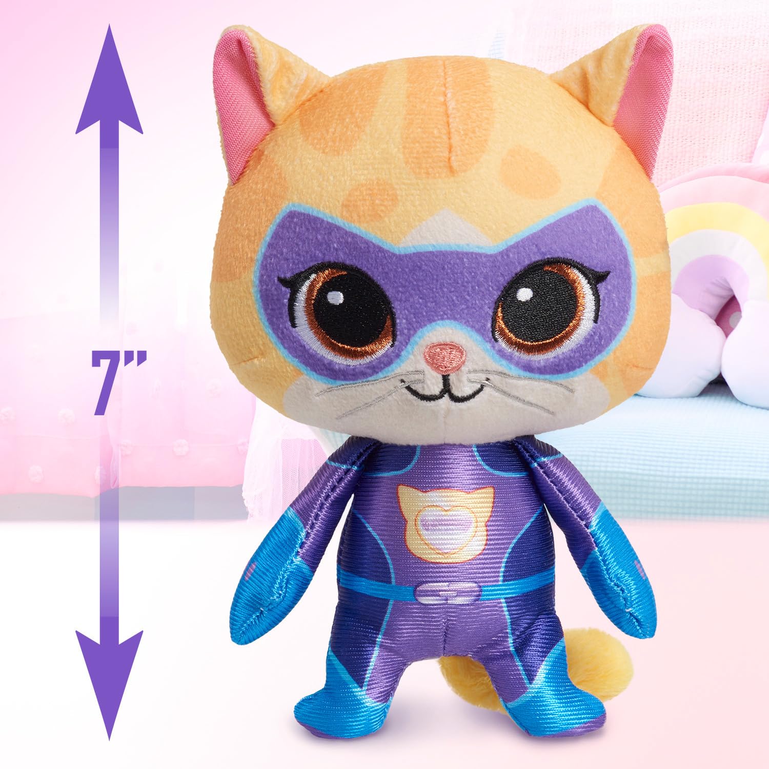 Disney Junior SuperKitties 7-inch Small Plush Stuffed Animal, Sparks, Kitten, Kids Toys for Ages 2 Up by Just Play