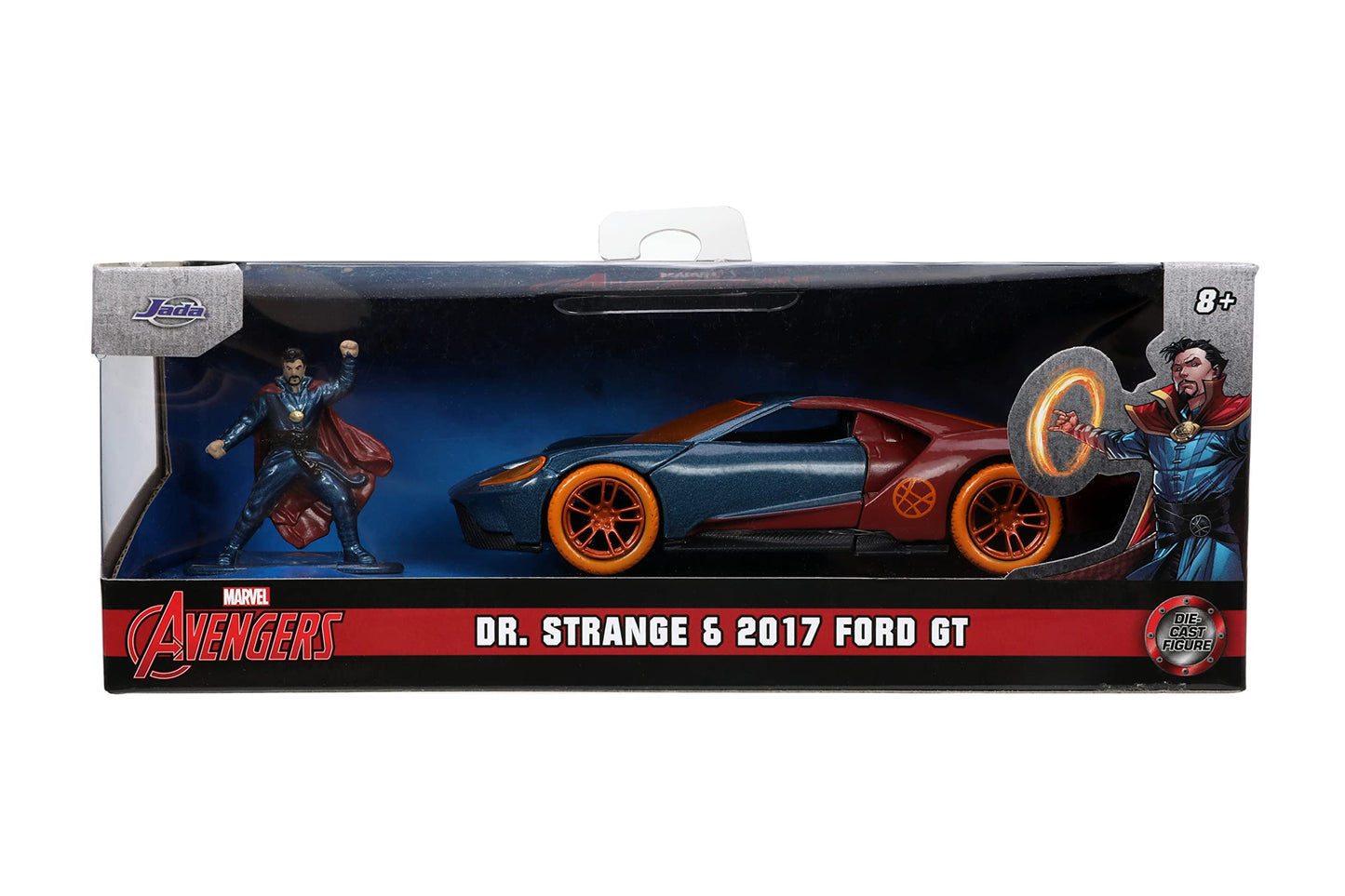 Jada Toys Marvel 1:32 2017 Ford GT Die-cast Car with 1.65" Dr. Strange Figure, Toys for Kids and Adults