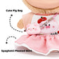 Collectors Clothes for 17cm Dolls Pink Cute Style 4 Piece Set Including a Bow, Shirt, Skirt, and Piglet Bag, Accessories for Play & Display
