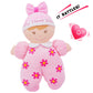June Garden 9" My First Doll Sienna - Soft Plush Baby Doll with Rattle - Pink Outfit