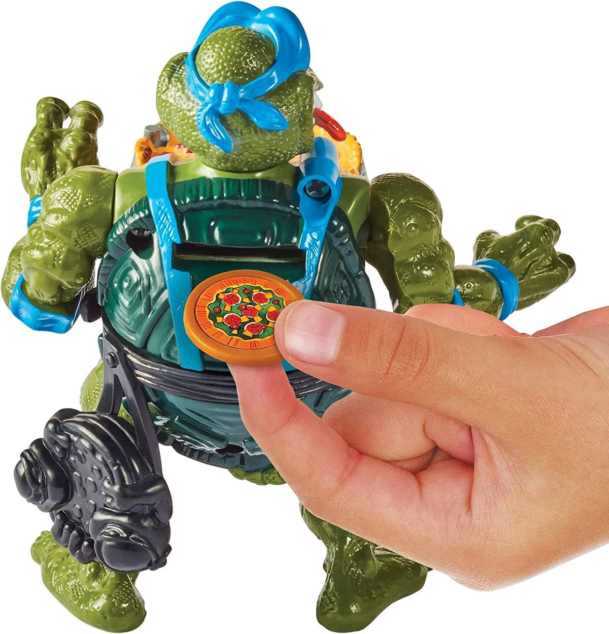 Teenage Mutant Ninja Turtles PlayMates TMNT Pizza Tossin Leo, 5/'' Figure, Launch Pie Discs!