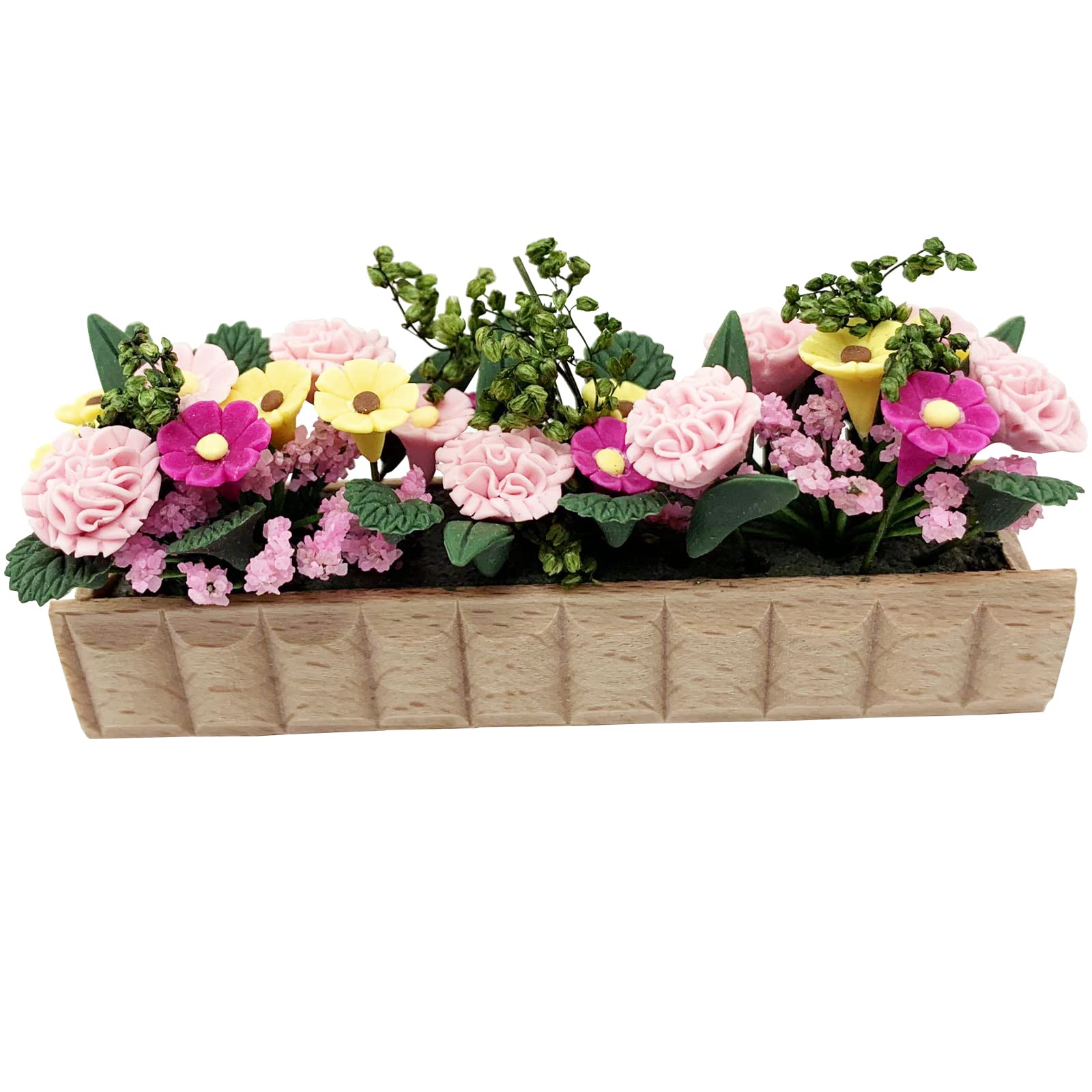 Miniature Potted Plant Flower Colorful 1:12 Mini Dollhouse Fairy Garden Bonsai Plant Clay Model Micro Landscape Decoration