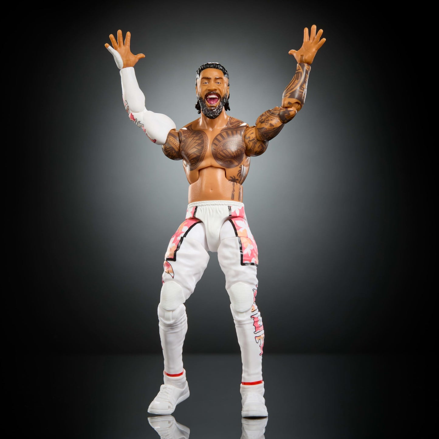 Mattel WWE Elite Action Figure & Accessories, Series #124 Set, 6-inch Collectible Jey USO with 25 Articulation Points & Swappable Hands