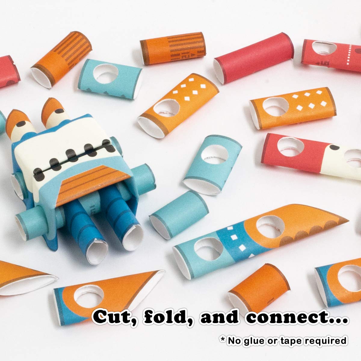 PIPEROID Octo & Deca Mischievous Octopus & Crab - Japanese 3D Paper Puzzle DIY Robot kit for Kids and Origami Kit for Adults