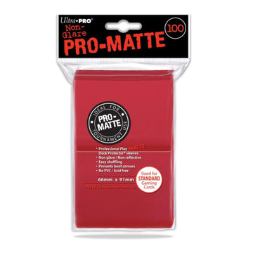 Ultra Pro 84516 Standard Pro Matte Card Sleeves 100 Pack-Red