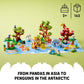LEGO DUPLO Wild Animals of The World Building Set, Includes Sounds, World Map Playmat, 22 Animal Figures, Educational Gift, Learning Toy for Girls &