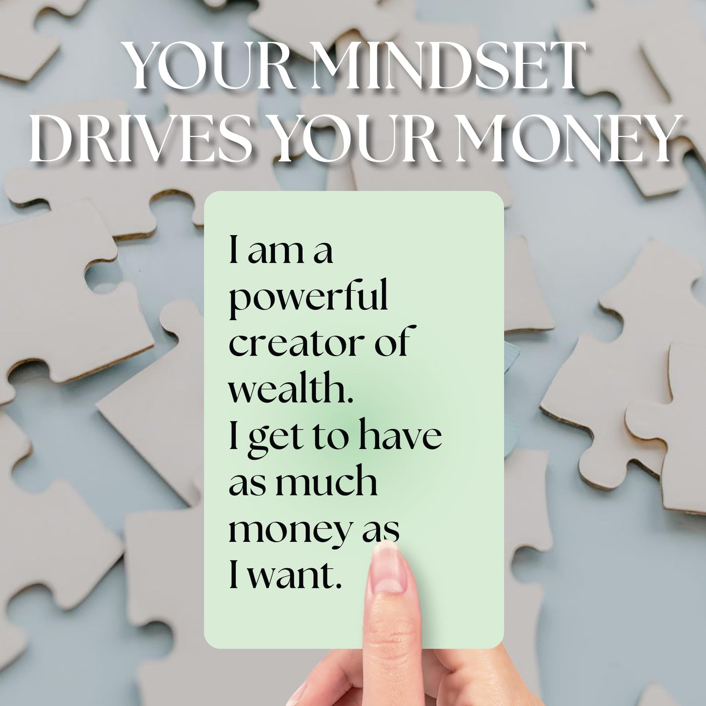 Money Affirmation Cards - 50 Daily Positive Affirmations for Wealth, Prosperity & Financial Success - Educational Money & Business Mindset Card Deck