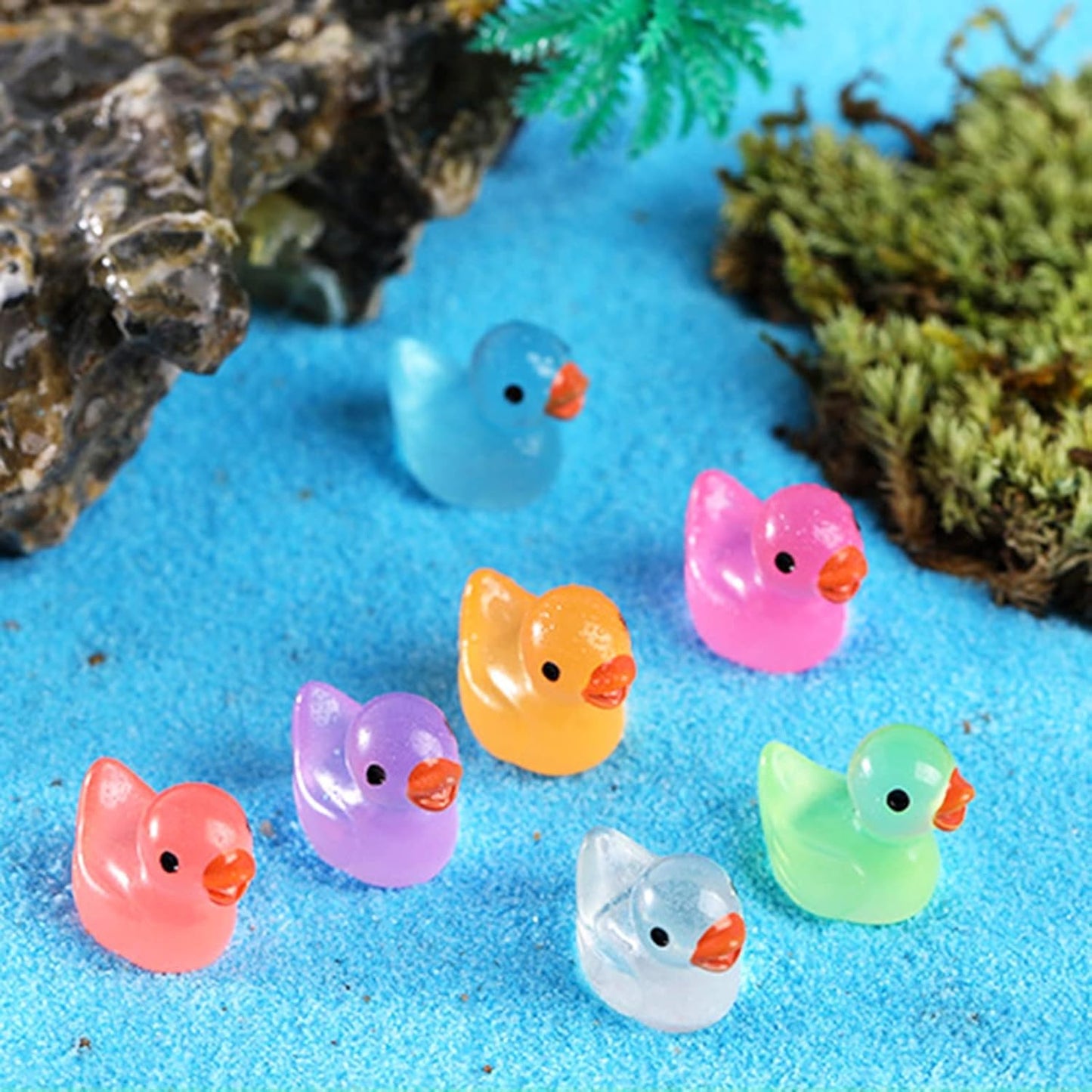PurYupearl 10Pcs Miniature Animal Figures, Miniature Duck Tiny Animal Figurine Mini Ornament Kits for Present for Home Decoration?Dollhouse
