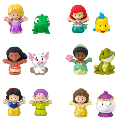 Fisher-Price Little People Disney Princess Toddler Toys Bundle of 6 Figure Packs with Rapunzel, Ariel, Moana, Snow White, and More (Pack of 6)