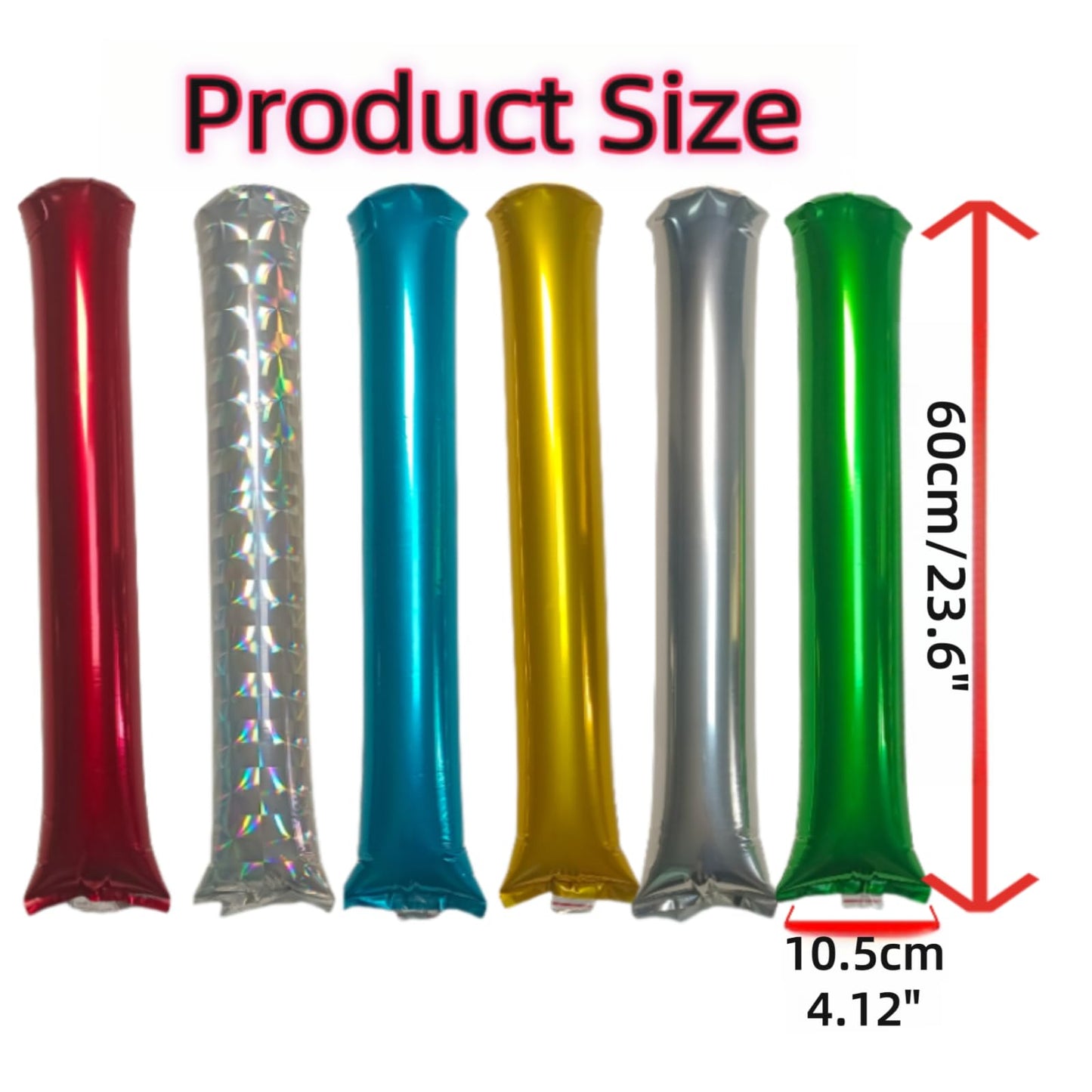 ROSEBB 48pcs Round Head Boom Sticks Thunder Sticks Cheering Sticks Team Spirit Plastic Cheerleading Spirit Stick Clapper Inflatable Noise Maker Sports