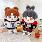 niannyyhouse 20cm Doll Clothes Loose Bulldog Hoodie Flanging Jeans Accessories Kpop Doll Dressup (red+Black)