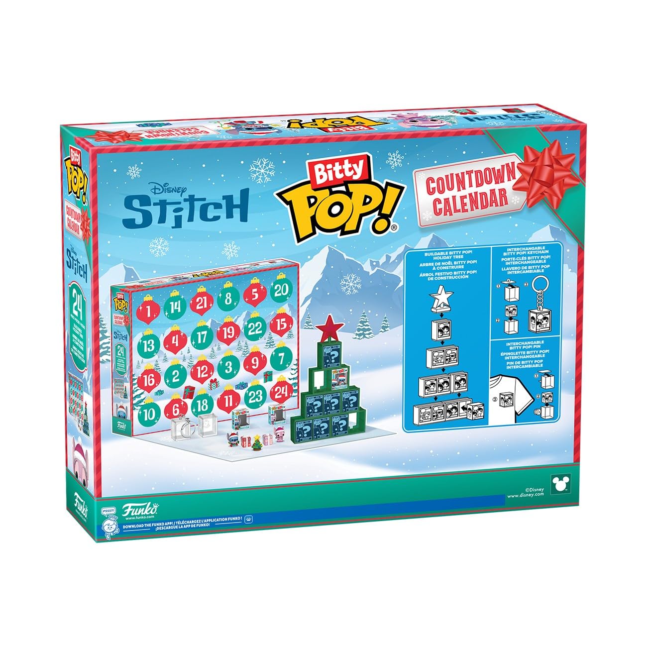 Funko Pop! Bitty Countdown Calendar: Stitch Holiday - 24 Days of Surprises - Collectible Vinyl Mini Figures - Mystery Box - Gift Idea - Holiday