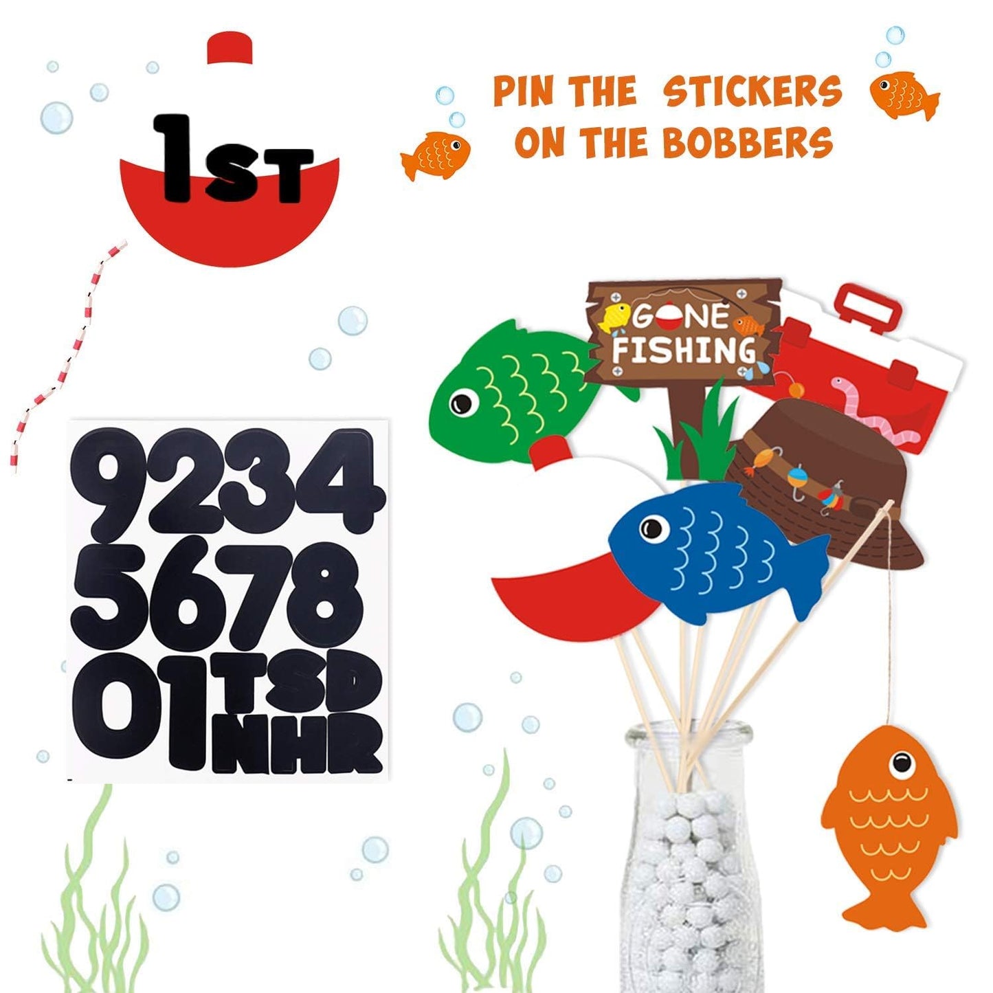 Yaaaaasss! 21Pcs Gone Fishing Party Decorations The Big One Fishing Theme Table Centerpieces Little Fisherman Table Toppers for Ofishally One Birthday