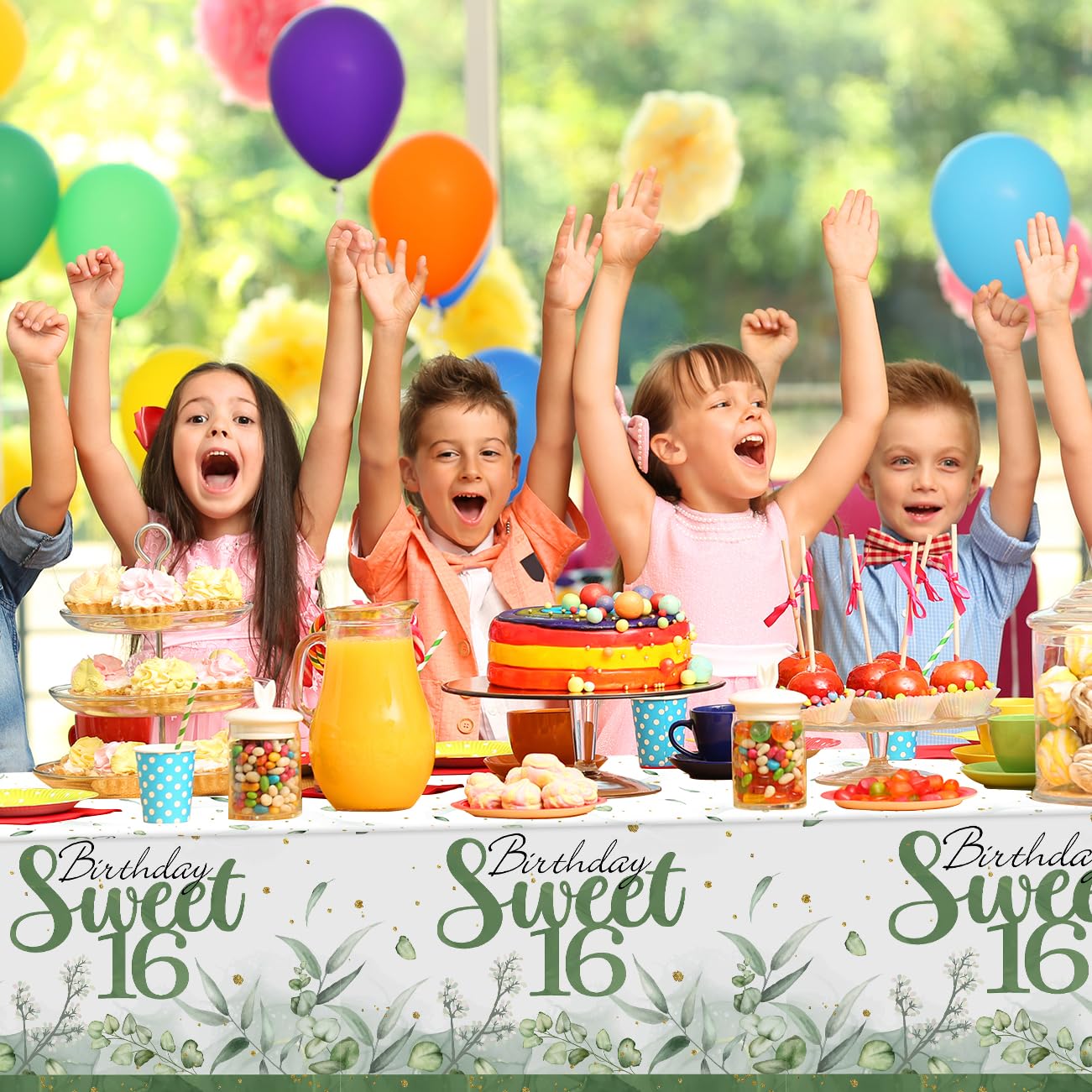 PATIAI Sweet 16 Party Decorations 3Pack Sweet 16th Tablecloths