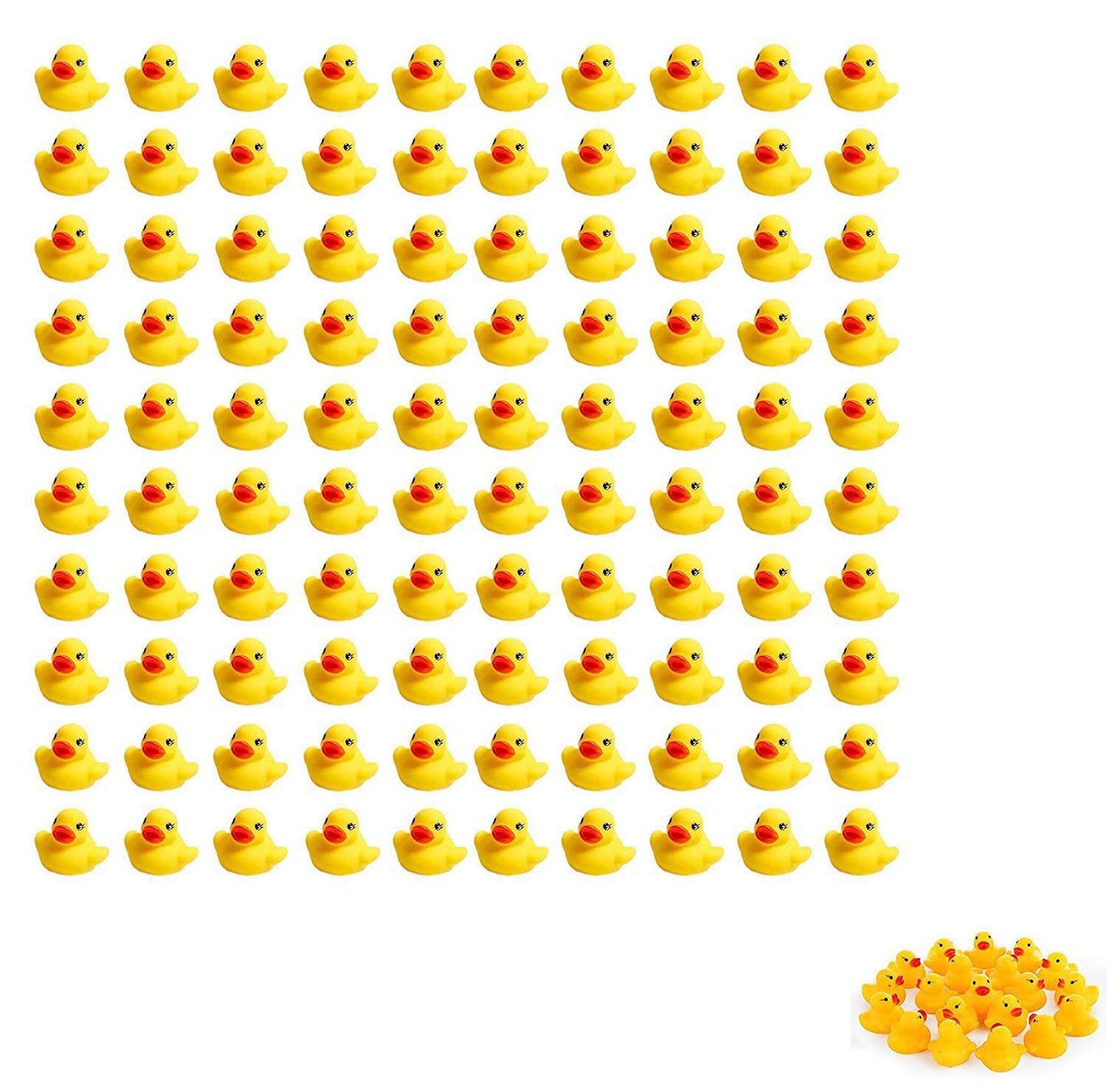 SOHAPY 100Pcs Mini Yellow Rubber Ducks Tiny Baby Shower Rubber Ducks, Squeak Fun Baby Yellow Rubber Bath Toy Float Fun Decorations for Shower Birthday