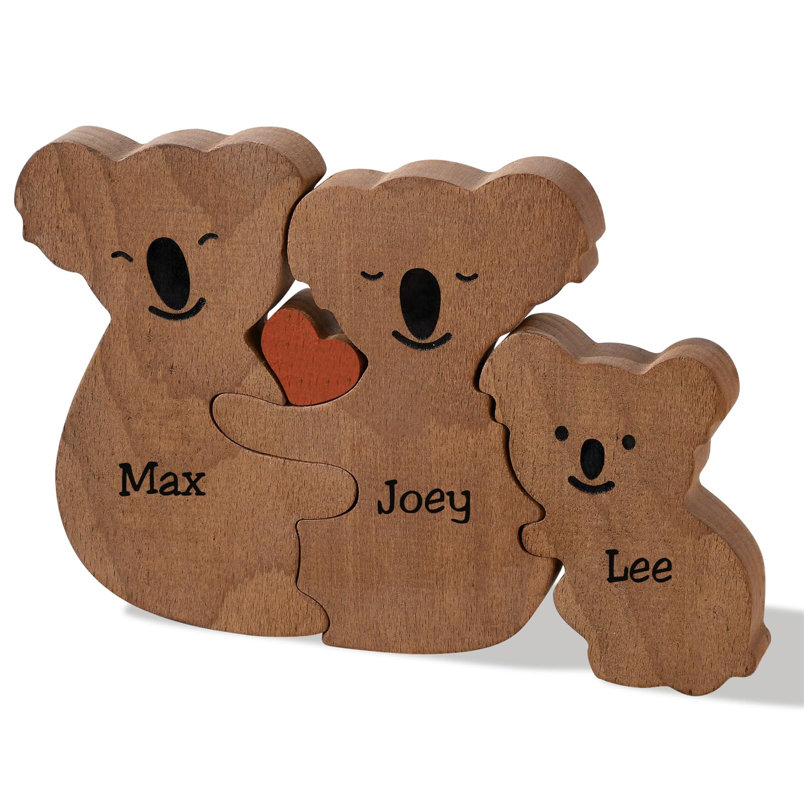 Personalized Family Name Puzzle with 2-5 Names Custom Wooden Panda Puzzle with Names Customized Wooden Puzzle Gifts for Birthday Christmas for Mom Dad