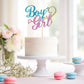 Sleyberoy Blue And Pink Gold Glitter Boy Or Girl Cake Topper