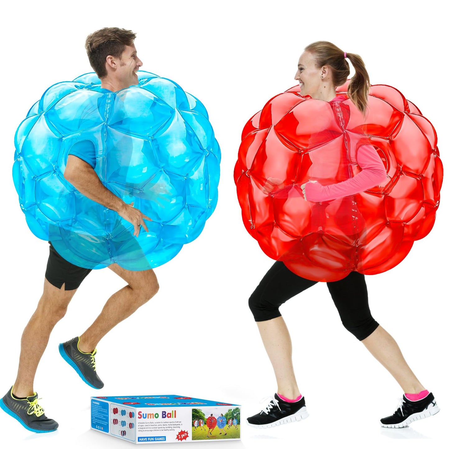 X XBEN 36" Inflatable Bumper Balls 2-Pack Giant Zorb Ball for Backyard