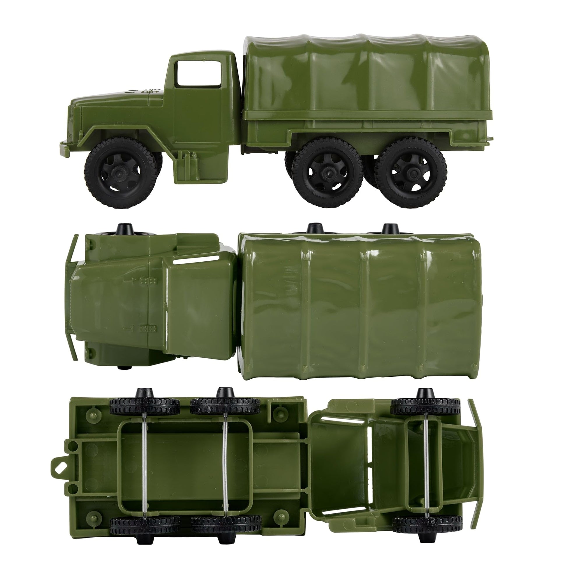 TimMee Plastic Army Men Trucks - OD Green M34 Deuce and a Half Cargo Vehicles US Made