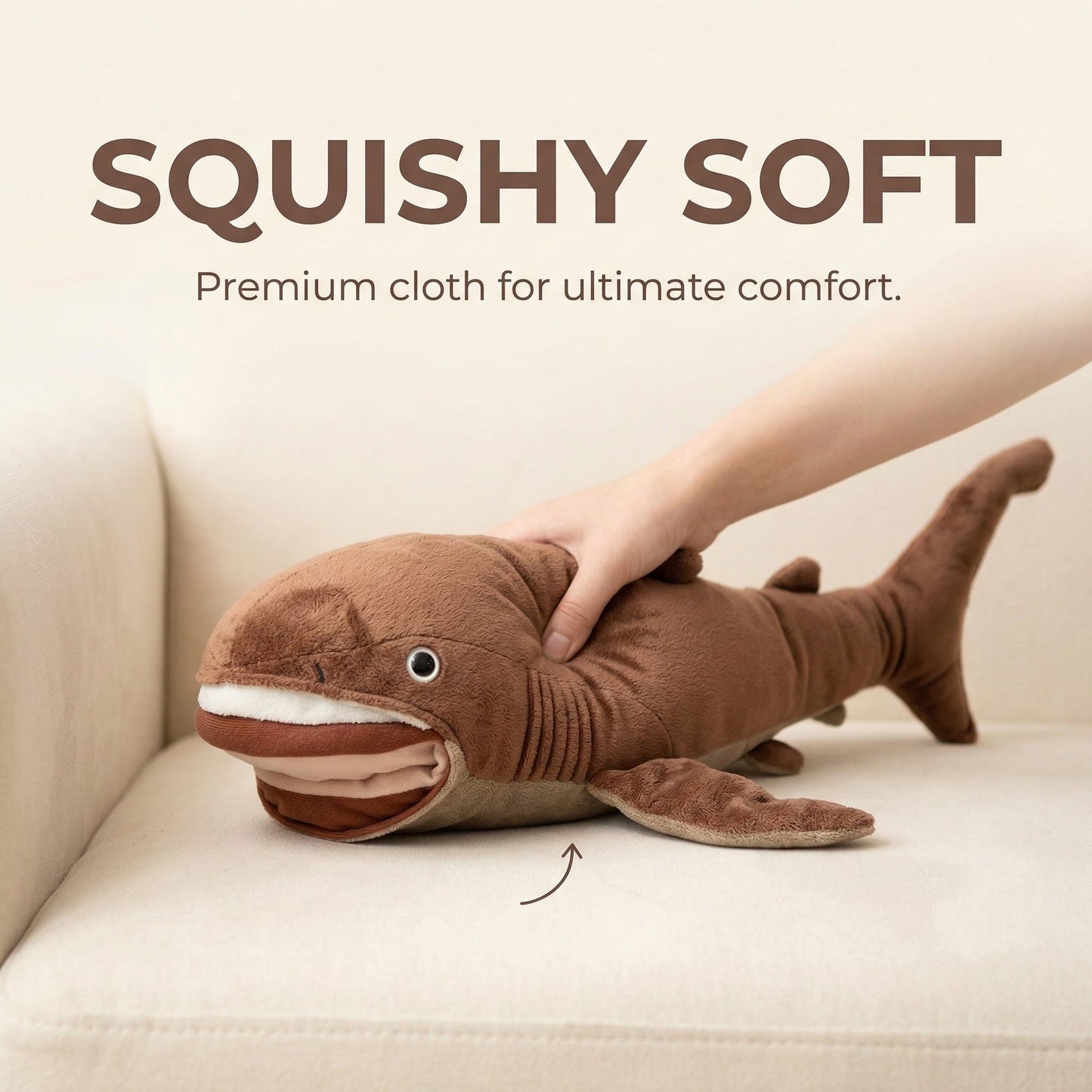 ZHONGXIN MADE Simulation Megamouth Shark Plush Toy - Realistic 20" Long Lifelike Whale Stuffed Toys, Super Soft Realistic Sea Simulation Shark Plush