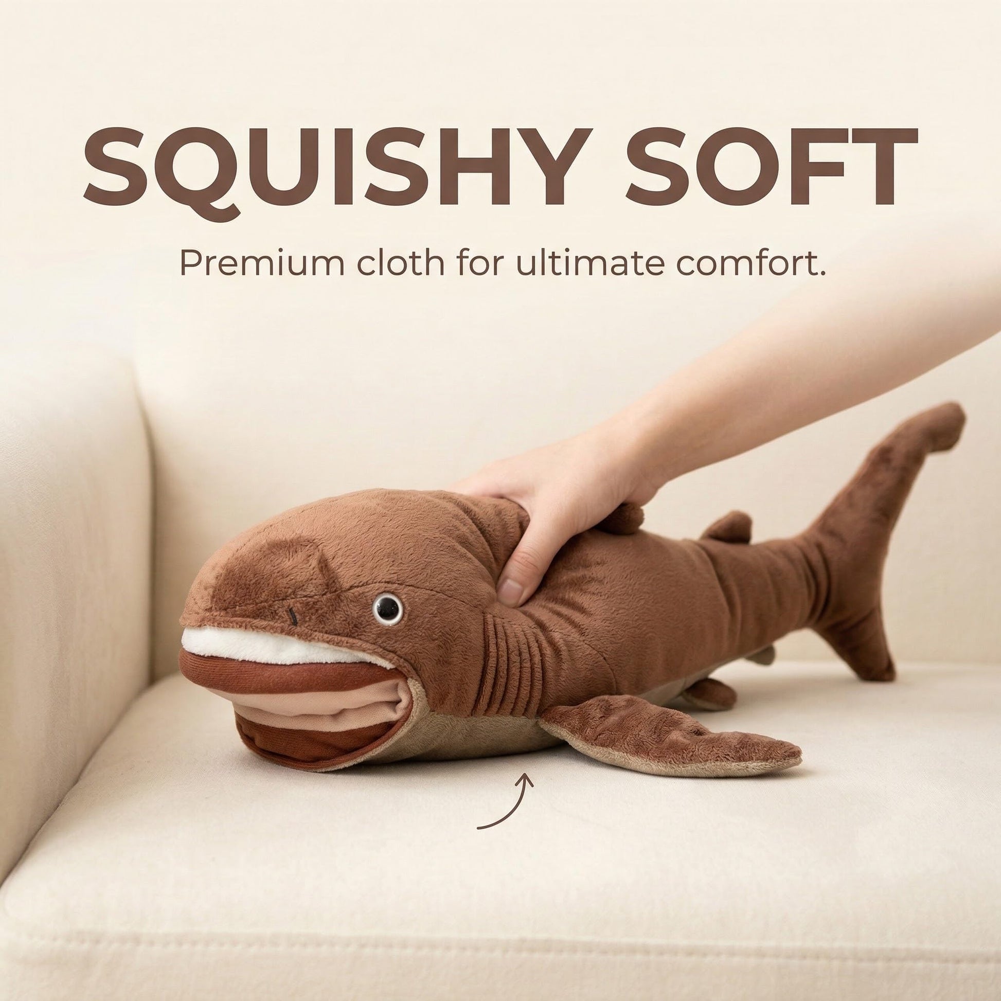 ZHONGXIN MADE Simulation Megamouth Shark Plush Toy - Realistic 20" Long Lifelike Whale Stuffed Toys, Super Soft Realistic Sea Simulation Shark Plush