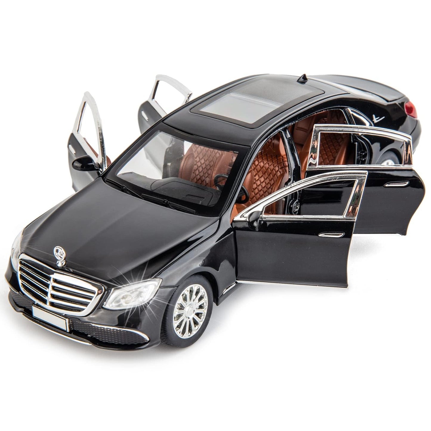 WAKAKAC 1/24 Toy Car Compatible with E300 Alloy Die-cast Pull Back Car Model with Light and Sound Toy Vehicles for Adults Boys Girls, Gift Decoration