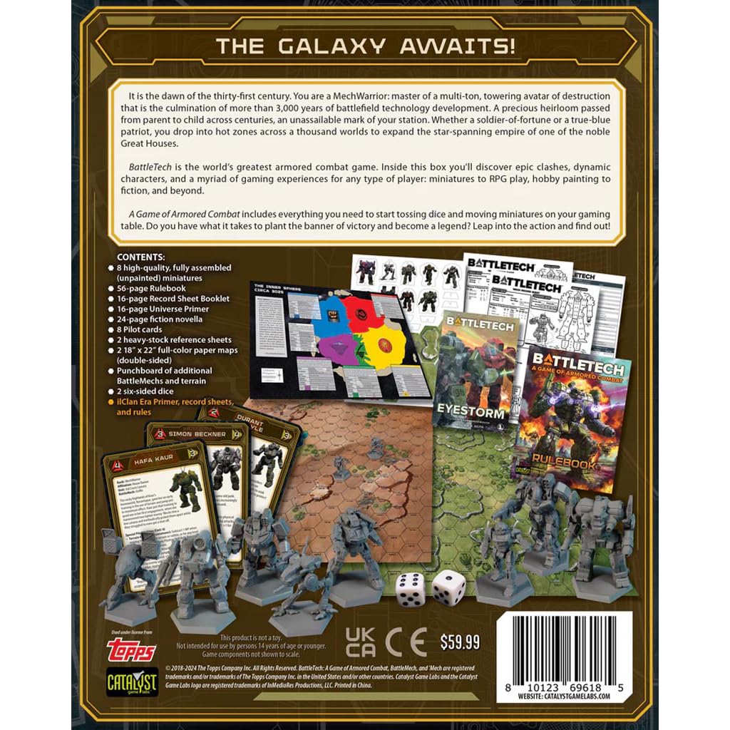BattleTech A Game of Armored Combat 40th Edition Game by Catalyst Game Labs | Sci Fi Miniatures Wargame Starter Set with Tactical Mech Combat Maps