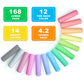 feela 168 Pack Sidewalk Chalk, Sidewalk Chalk Set For Kids Jumbo Chalk Bulk, Great for Kids Family, Paint on Sidewalk Wall School Driveway Blackboard