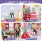 MITCIEN Dollhouse Playset, DIY Pretend Portable Caravan Camper Bus Toy Kit with Little Critters Bunny Dolls Mini Cottage House Set Camping Family Toys