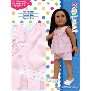 Springfield Collection by Fibre-Craft - Pink Pajamas with White Lace Trim - Fits All 18-Inch Dolls - Mix and Match! - For Ages 4 and Up
