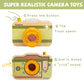 Wooden Mini Pretend Camera Toy with Real Sounds and Light for Toddlers 3 Years Old, Neck Hanging Photographed Props for Boys Girls Children Kids